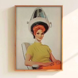 Friseur Vintage Poster 50er Stil Druck Haarf