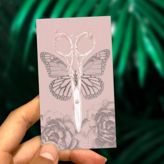 Friseur Vintage Schere Schmetterlingsmarine Visitenkarte