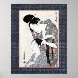 Friseur von Kitagawa Ukiyo-e Print Poster