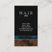 Friseur Wavy Aquamarin Blue Black Visitenkarte (Rückseite)