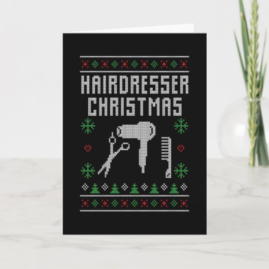 Friseur Weihnachten Karte (Vorderseite)