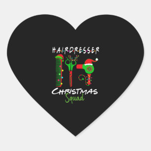 Friseur Weihnachts-Crew Matching Geschenke Herz-Aufkleber