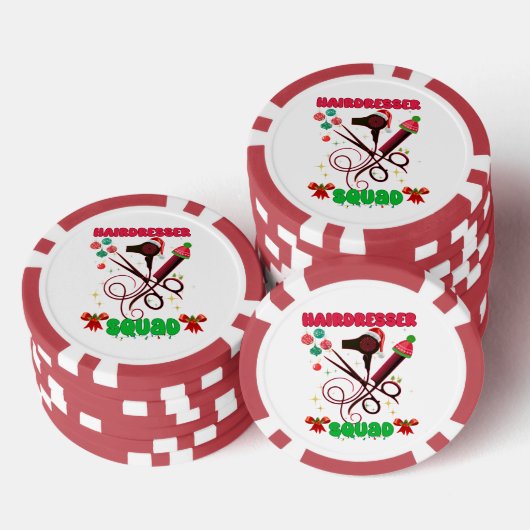 Friseur Weihnachts-Squad Friseur Salon Funny Pokerchips (Stapel)