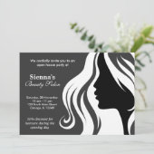 Friseur (weiß) einladung (Stehend Vorderseite)