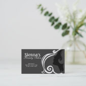 Friseur (weiß) visitenkarte (Stehend Vorderseite)