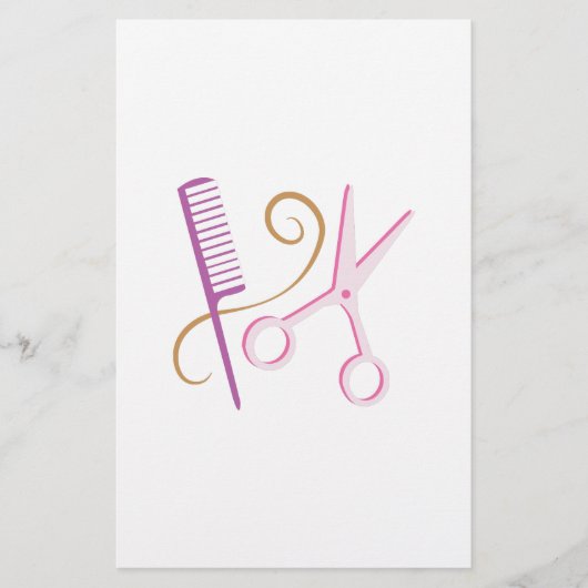 Friseur-Werkzeuge Briefpapier (Vorderseite)