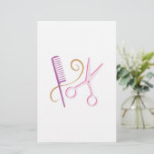 Friseur-Werkzeuge Briefpapier (Stehend Vorderseite)