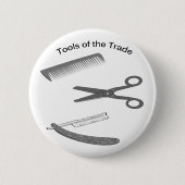 Friseur-Werkzeuge des Handels Button (Vorderseite)