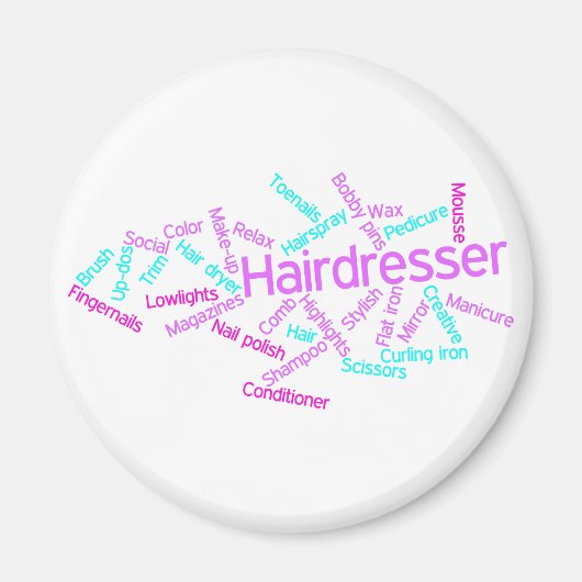 Friseur Word Cloud Magnet (Vorne)
