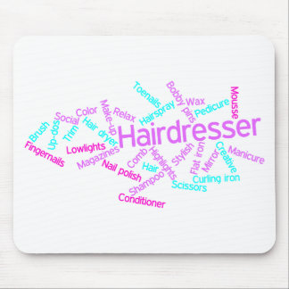 Friseur-Wort-Wolke Mousepad