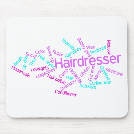 Friseur-Wort-Wolke Mousepad (Vorne)