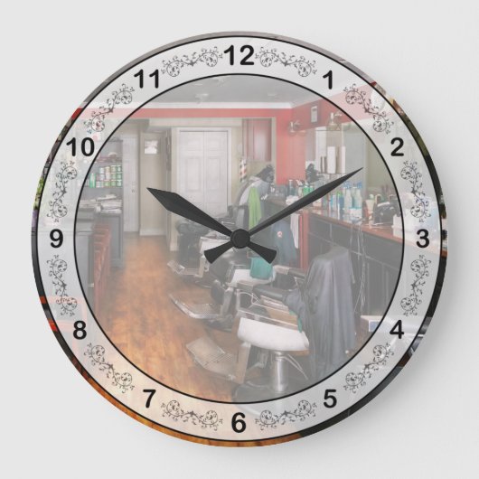 Friseur - Zum Färben geeignet Große Wanduhr (Vorderseite)