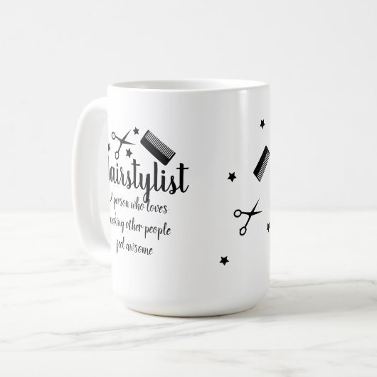 Friseurangebot Zitat Friseurstühle Cool Kaffeetasse (Vorderseite Links)