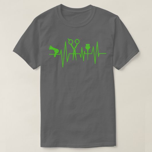 Friseurblumen-Schere Brush Heartbeat Coiff T-Shirt (Design vorne)