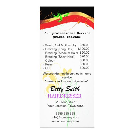 Friseurbuchkarte Werbekarte (Hinten)