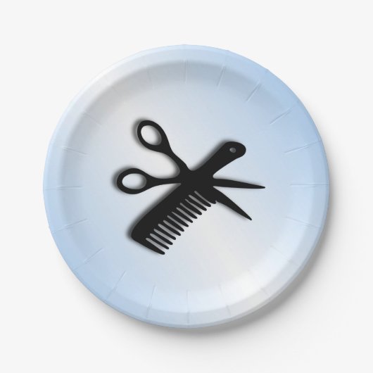 Friseurdesign Pappteller (Vorderseite)