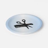 Friseurdesign Pappteller (Schrägansicht)