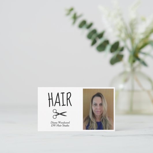 Friseure Foto Visitenkarte (Stehend Vorderseite)