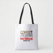 Friseure Kaffee, Schere und Geduld Tasche (Vorderseite)