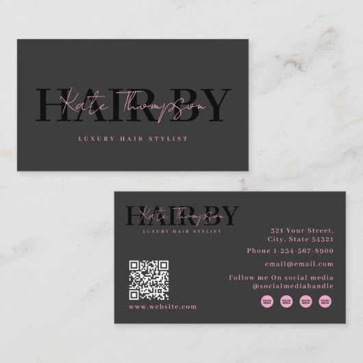 Friseure Lash Techs Nageltechniker MUA QR-Code Visitenkarte (Vorne/Hinten)