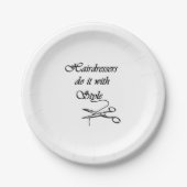 Friseure machen das mit Stil Pappteller (Vorderseite)