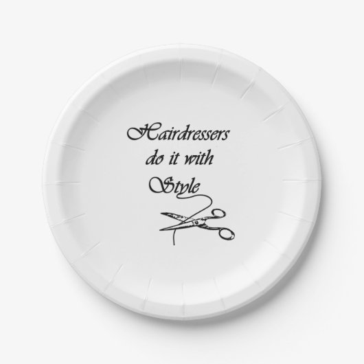 Friseure machen das mit Stil Pappteller (Vorderseite)