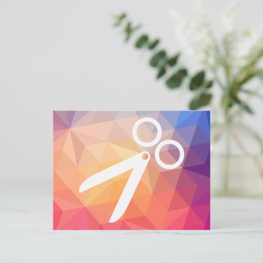 Friseure schneiden Piktogramm Postkarte (Stehend Vorderseite)