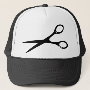 Friseurfriseur scissors Schwarzes Truckerkappe