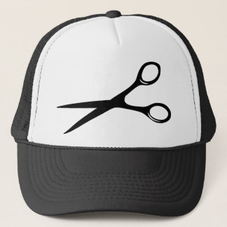 Friseurfriseur scissors Schwarzes Truckerkappe