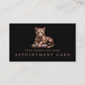 Friseurgeschäft Rose Gold Panther Termin Karten (Vorderseite)