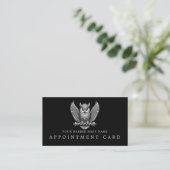 Friseurgeschäft Silver Owl QR-Code-Termin-Karten Visitenkarte (Stehend Vorderseite)