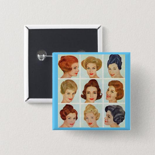 Friseurgitter der 60er Jahre Button (Vorne & Hinten)