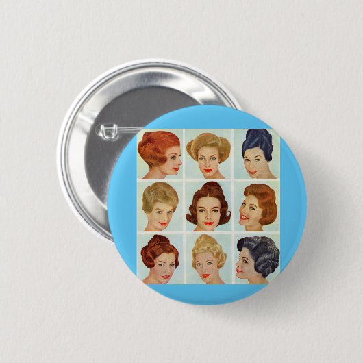 Friseurgitter der 60er Jahre Button (Vorne & Hinten)