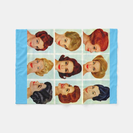 Friseurgitter der 60er Jahre Fleecedecke (Vorderseite (Horizontal))