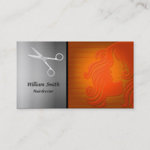 Friseurhaar-Frauen-Silhouette Visitenkarte