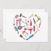 Friseurhandwerkzeug Feiertagskarte (Vorne/Hinten)