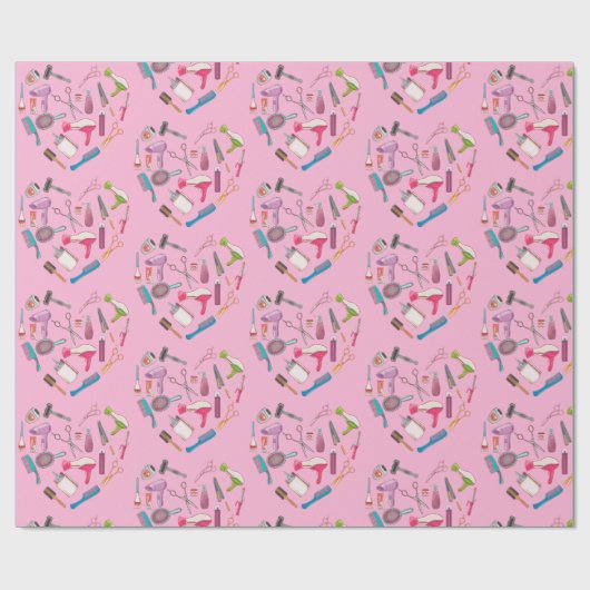 Friseurhandwerkzeug Geschenkpapier (Flach)