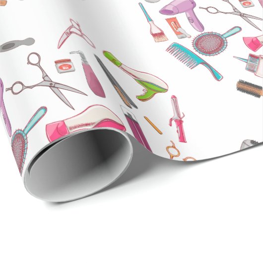 Friseurhandwerkzeug Geschenkpapier (Rolleneckpunkt)