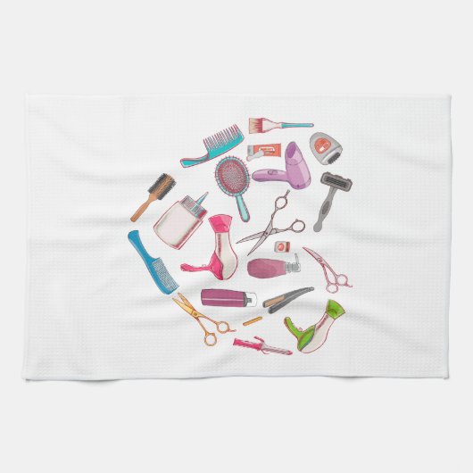 Friseurhandwerkzeug Geschirrtuch (Horizontal)