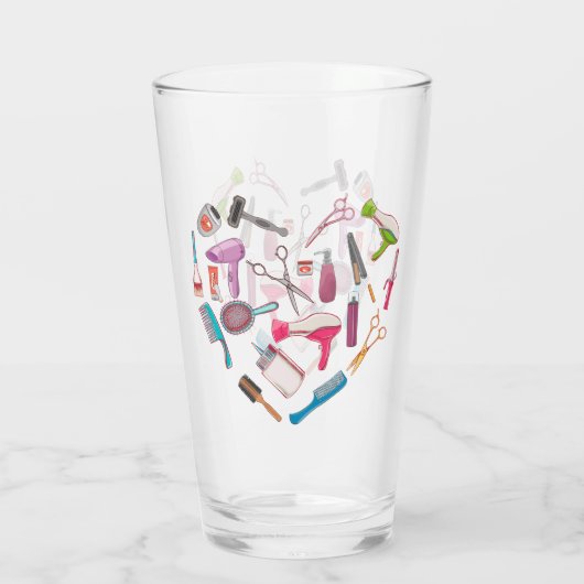 Friseurhandwerkzeug Glas (Rückseite)