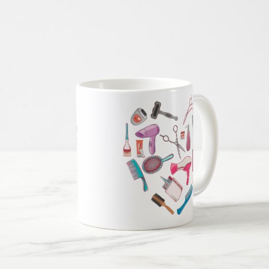 Friseurhandwerkzeug Kaffeetasse (VorderseiteRechts)