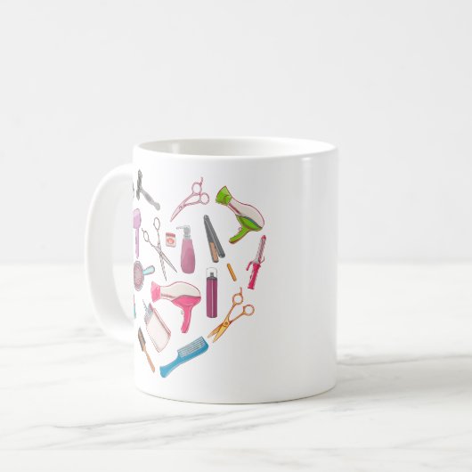 Friseurhandwerkzeug Kaffeetasse (Vorderseite Links)