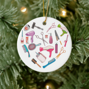 Friseurhandwerkzeug Keramik Ornament