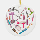 Friseurhandwerkzeug Keramik Ornament (Vorne)