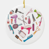 Friseurhandwerkzeug Keramik Ornament (Hinten)