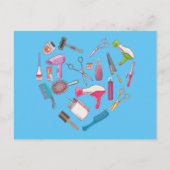 Friseurhandwerkzeug Postkarte (Vorderseite)