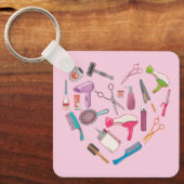 Friseurhandwerkzeug Schlüsselanhänger (Vorderseite)