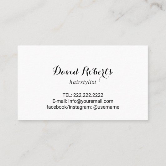 Friseurin Barber Pole Typografy Visitenkarte (Rückseite)