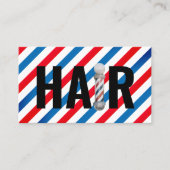 Friseurin Barber Pole Typografy Visitenkarte (Vorderseite)