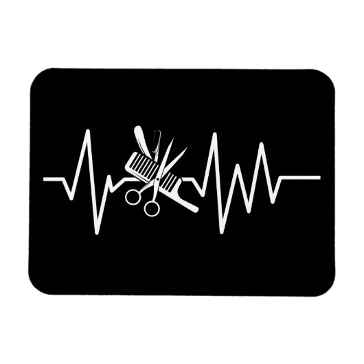 Friseurin - Barberschere Comb Heartbeat Magne Magnet (Horizontal)